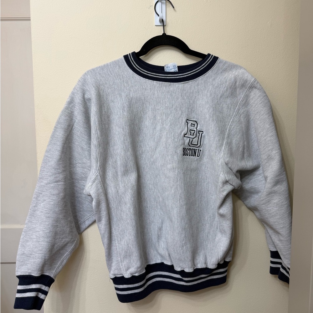 Vintage Champion M Boston Univ Crewneck Sweatshirt Academia Collegiate Sporty